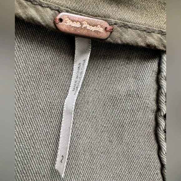 Free People Olive Green Utility Mini Skirt Size 2 - Picture 3 of 6